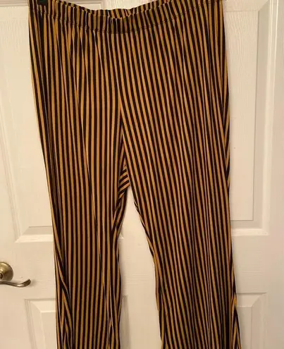 Wearever Palazzo Mustard & Black Striped Pants by size 3X NWOT