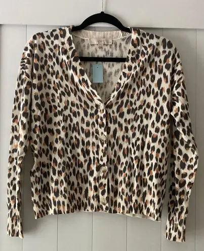 Loft NWT cheetah vneck cardigan