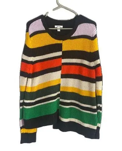 Nine West  Multicolor Asymmetrical Hem Long Sleeve Knit Sweater Women Sz XL