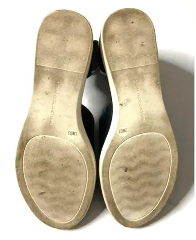 LOGO By Lori Goldstein Logo Lori Goldstein Saffy Leather Ankle Strap Sandals Black Sz 7.5 (37.5)