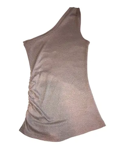 Michael Stars One Size Gray Silver Sparkle Stretch One Shoulder Top Knit OS