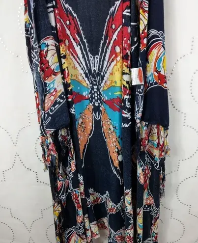 Black with blue flowers butterflies sequence vest Size undefined