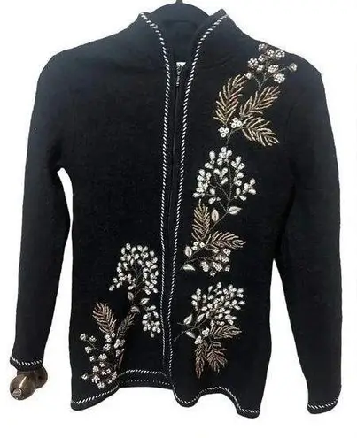 Coldwater Creek Black Boiled Wool Jacket