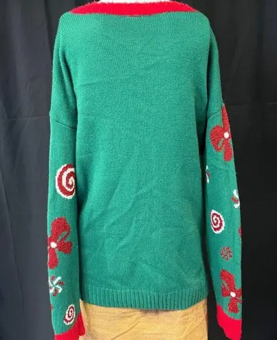Holiday Time Women's Green Christmas Ugly Sweater SzM(8-10) SKU 4194
