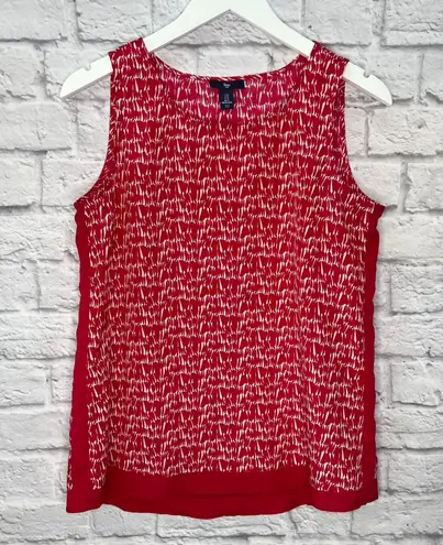 Gap  Sleeveless Tunic Tank Top Size S Raspberry Red Geo Print