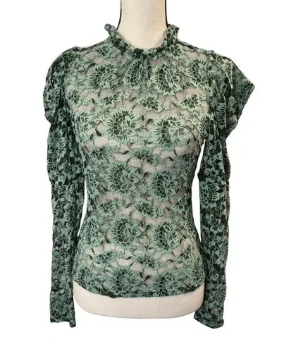 Dolan Anthropologie Women’s Green Lace Blouse Size XS