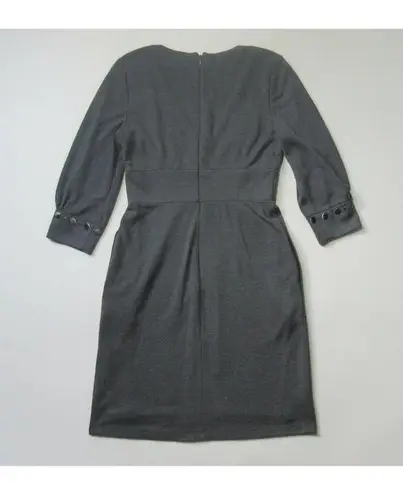 David Meister Heather Gray Silver-toned Disc Trim Jersey Fit & Flare Dress 6