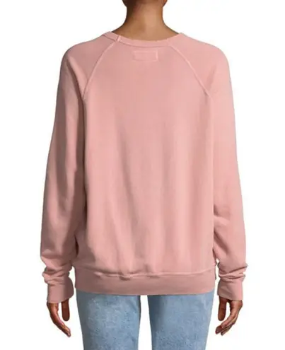 The Great ๐ The College Sweatshirt Varsity with Jaguar Graphic Washed Pink 0 XS