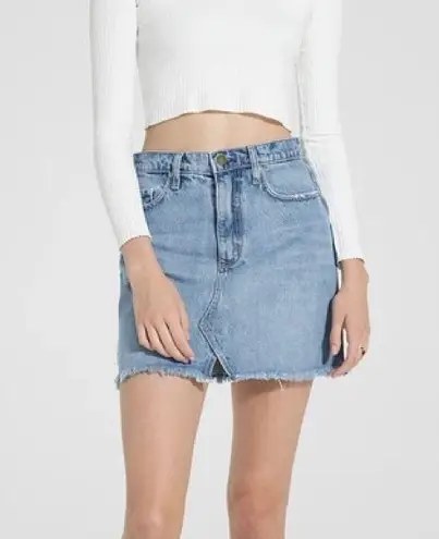 Nobody denim light wash denim skirt with fringed hem size 26