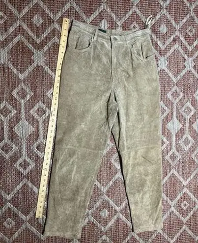 Ralph Lauren Vintage Lauren by  Tan Leather Suede Pants Size 10