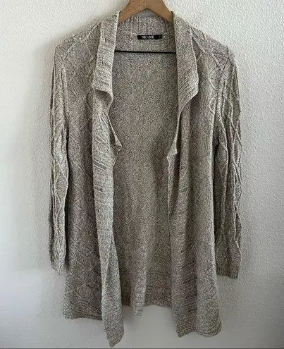 Nic+Zoe Champagne Open Front Knit Cardigan Boho Neutral Small