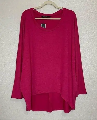 Zanzea NWT Pink Textured High-Low Dolman Sleeves Sweater