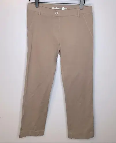 Betabrand Straight-Leg Classic Dress Yoga Pants in Khaki Twill Size Small Petite