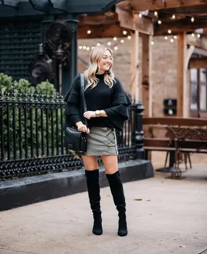 Who What Wear Target Black Tiered Sleeve Sweater