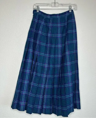Pendleton Vintage Wool Pleated Plaid Skirt