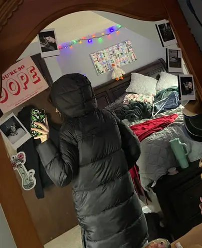 American Eagle Long Black Puffer Jacket