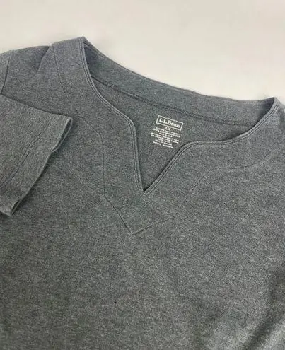 L.L.Bean  1X-Plus Women's 100%‎ Supima Cotton 500799 Gray Half Sleeve V Neck READ