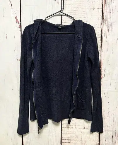 Barefoot Dreams  CozyChic Lite Knit Navy Blue Zip Up Sweater Hoodie - Size Medium