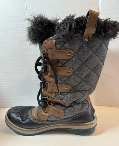 Sorel Tofino Felt Quilted Boots Gray/Black Women's Size 7 NL2113-242