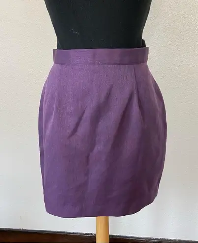 Vintage 80’s Solid Dark Purple Mini Pencil Skirt Size 10