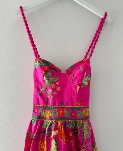 Farm Rio Pink Delicate Fruit Garden Maxi Dress M