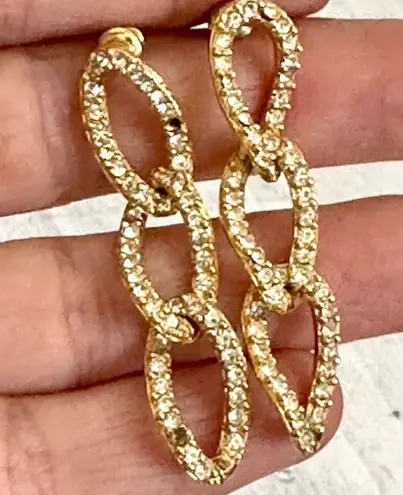 Givenchy faux diamond gold tone link earrings