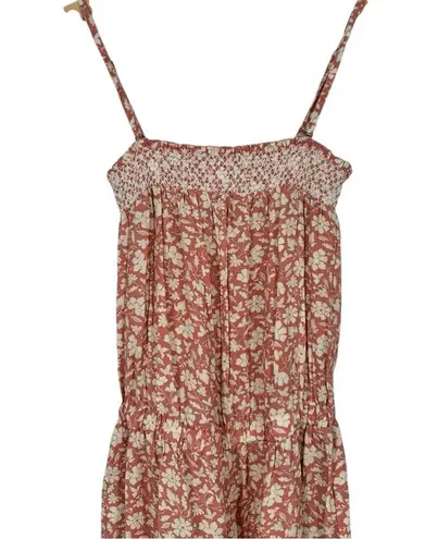 Faherty Renata Jumpsuit size Small in Coral Nusa Floral Cami Strap Lightweight Pink