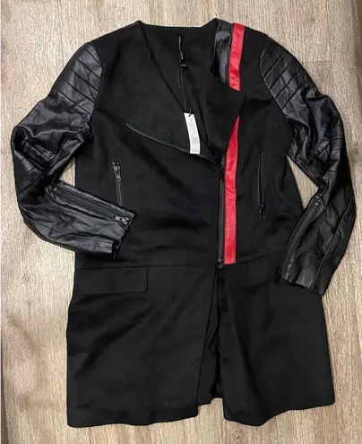 W118 By Walter Baker Black and Red Coat Jacket Medium New with Flaws