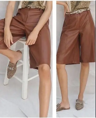 Avec Les Filles ANTHROPOLOGIE Women’s Davina Faux Leather Shorts