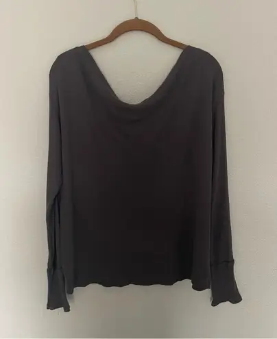 Michael Stars Grey Ribbed Boatneck Shirt Top NWOT