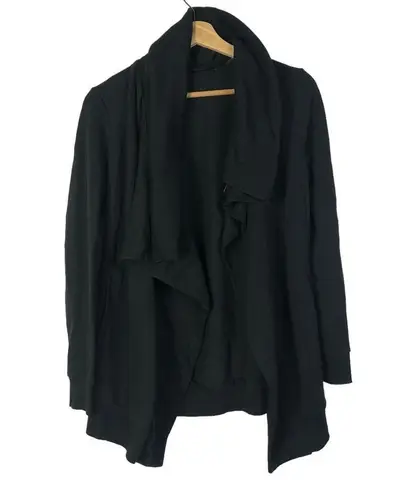 ALLSAINTS Black Dahlia Zip Drape Front Sweatshirt Cardigan Sweater XS