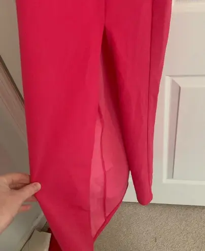 Pink Asymmetrical Open Back Gown Size L