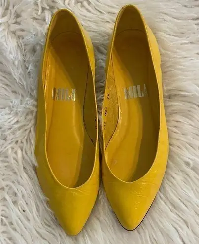 MILA Women's Yellow Flats size 7.5M leather flats color yellow