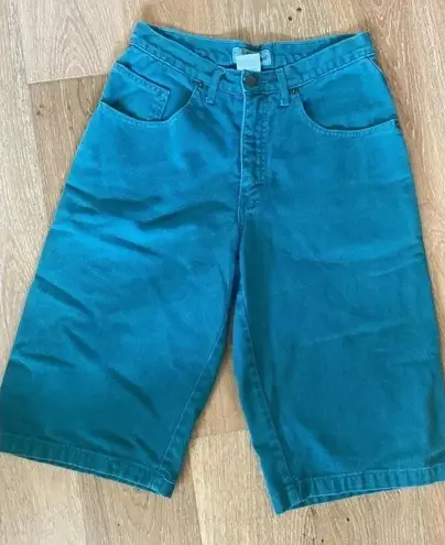 Guess by Marciano Vintage 90s Guess Shorts Size 16/28 Green Denim Green Triangle Georges Marciano