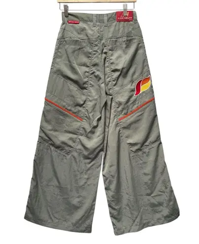 Vintage Kikwear Y2k Wide Leg Parachute Pants Size 28 Gray
