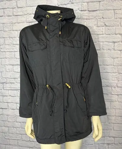 Vintage BOGNER Hooded black ladies ski jacket size medium