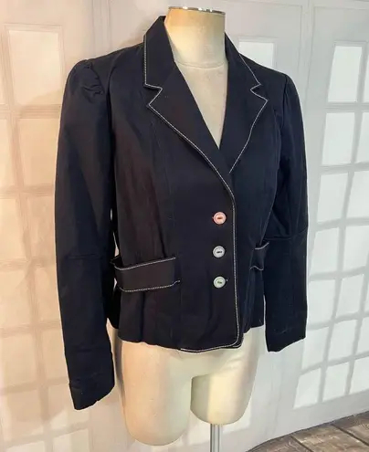 Luella For Target Blue Notch Lapel Three Buttons Lined Blazer Jacket Size XL