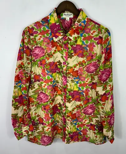 Norm Thompson Button Up Top Womens PL Floral Whimsical Indie Boho Garden Cottage Size undefined - Image 1