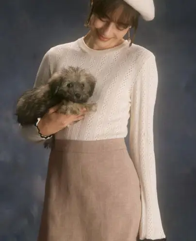 RIHOAS The Khaki High Waisted Contrast Mini Skirt 3 Tan Size XS