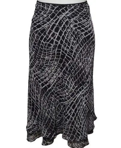 JM Collection reptile chiffon bias cut midi skirt size 12p