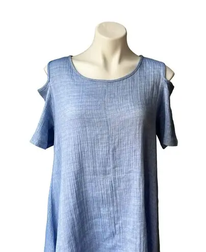 The Comfy NWOT, USA Cold Shoulder High-Low Hem Cotton Dress, Sz M