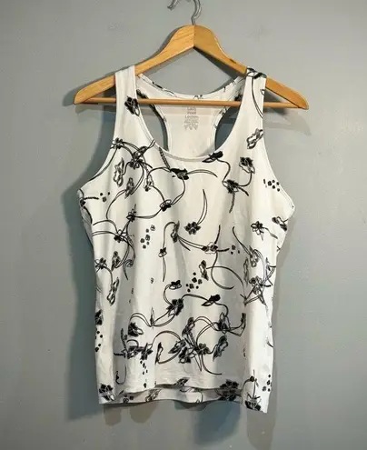 White Lady Foot Locker Floral Racerback Athletic Tank Size XL EUC