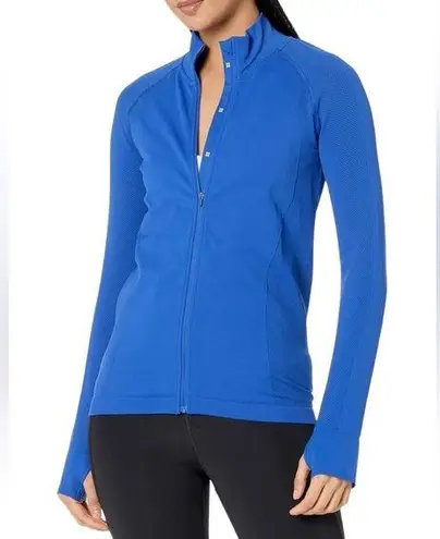 Sweaty Betty  Athlete Doubleweight Seamless Workout Zip Up Jacket Blue Size Large