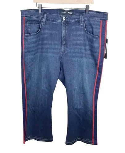 Veronica Beard NEW Jeans Carolyn Baby Boot in Midnight Red Stripe Plus Size 24