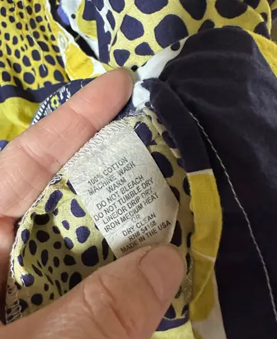 Unique Vintage Vintage Elliott Lauren Funky Retro Mixed Print Button Up Top