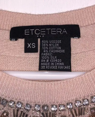 Etcetera Pink Sweater Top XS