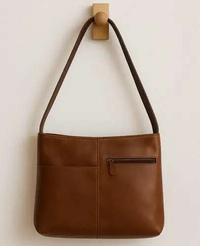 Vintage Genuine Leather Shoulder Bag Brown Minimalist Boho Coastal Cowgirl