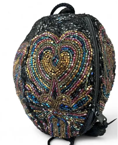 Vintage Lady Eve by Valerie Fully Beaded Oval Sphere Shaped Purse Evening Formal Bag with Strap Multiple
