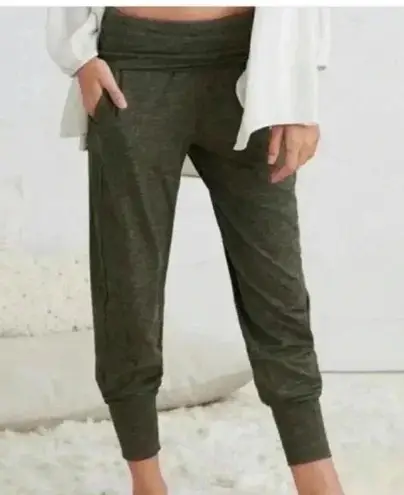 🆕Offline by Aerie Green Black Spacedye High Waist Fold Over Jogger Size XS