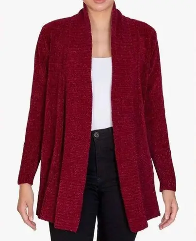 Seven7 7 JEANS Chenille Open Front Cardigan Tawny Port